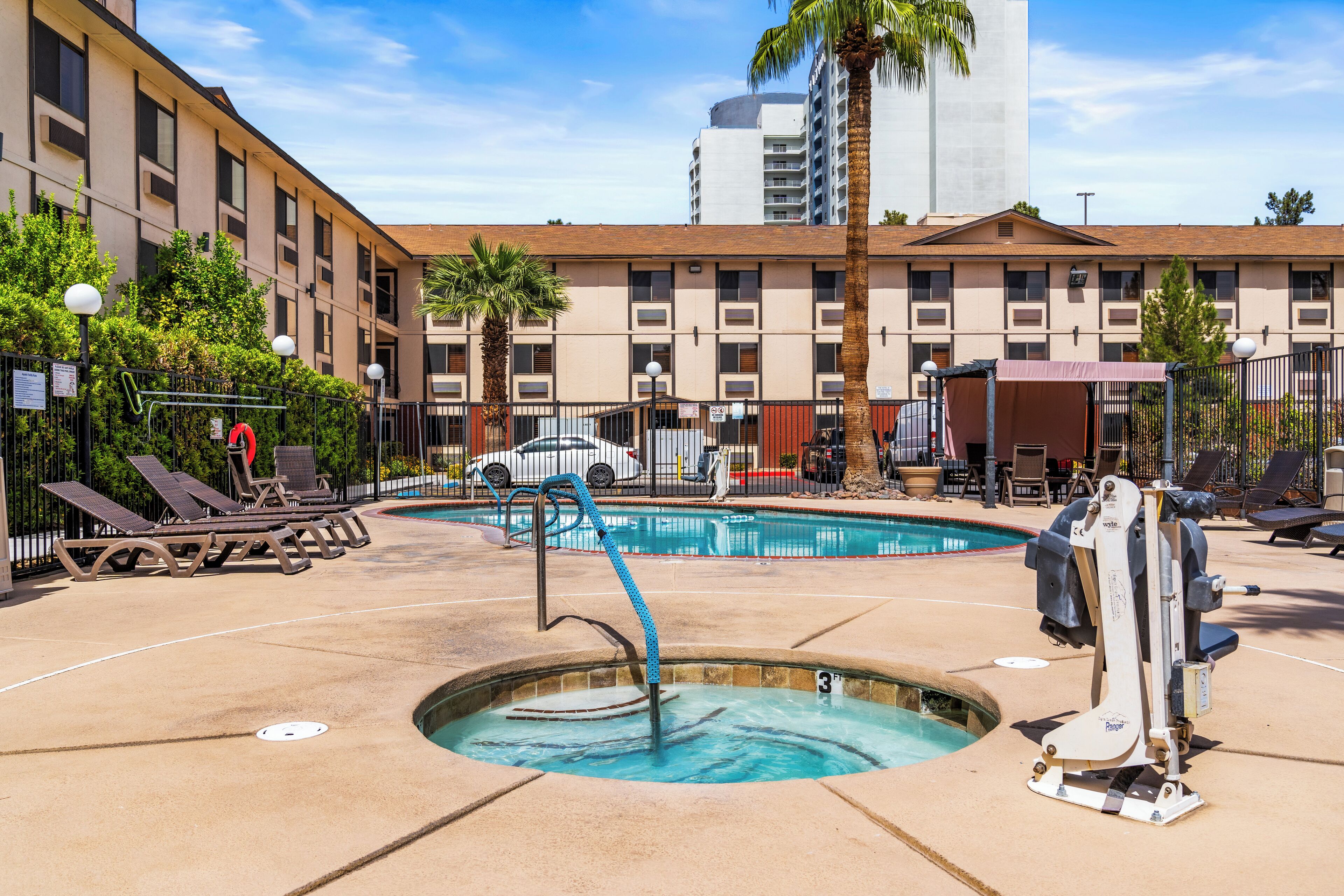 Outdoor pool, open 9:00 AM to 8:00 PM, free cabanas, sun loungers