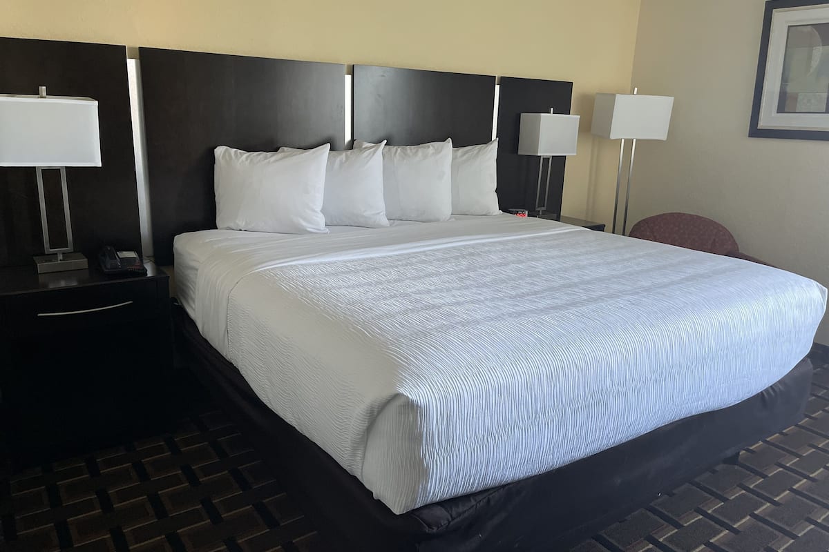 Room, 1 King Bed, Non Smoking | Premium bedding, in-room safe, laptop workspace, blackout drapes