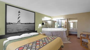 Camera, 1 letto king, idromassaggio | Una scrivania, tende oscuranti, insonorizzazione, ferro/asse da stiro