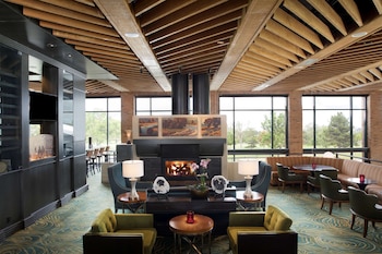 Hotel entrance and lobby at The Inverness Denver, a Hilton Golf & Spa Resort