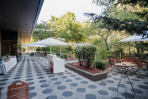 Outdoor banquet area