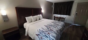 Desk, blackout curtains, iron/ironing board, free cots/infant beds