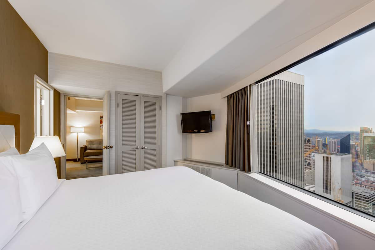 Junior Suite, 1 King Bed, City View | Hypo-allergenic bedding, in-room safe, desk, laptop workspace
