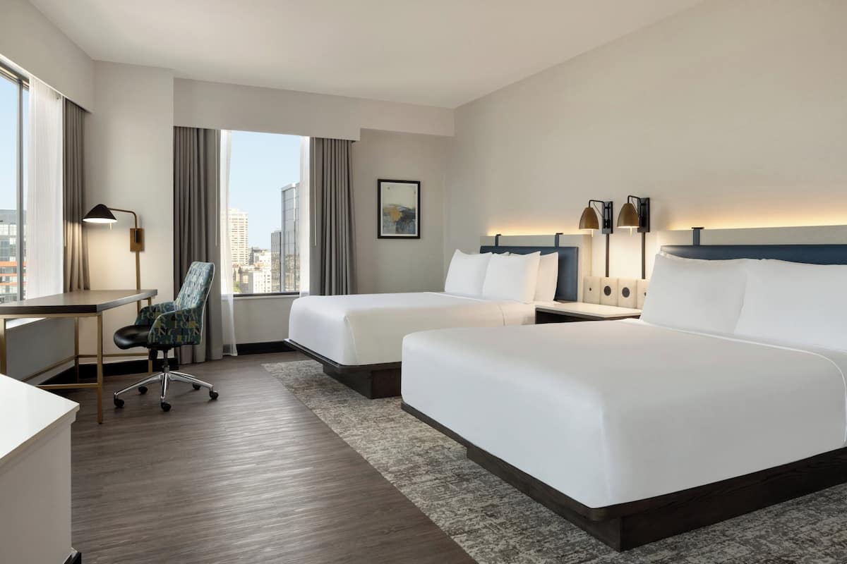 Premium Room, 2 Queen Beds, Non Smoking (Space Needle View) | Hypo-allergenic bedding, in-room safe, desk, laptop workspace