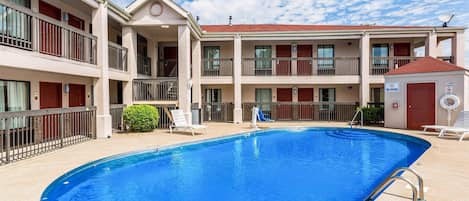 Seasonal outdoor pool, open 10:30 AM to 10:30 PM, free cabanas