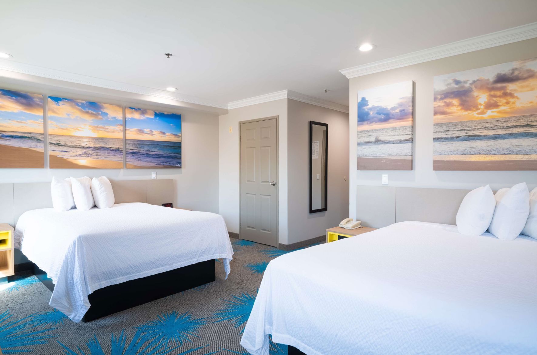 Desk, free WiFi, bed sheets, alarm clocks
