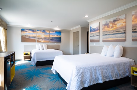 Deluxe Room, 2 Queen Beds, Non Smoking | Desk, free WiFi, bed sheets, alarm clocks