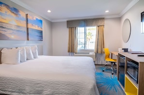 Desk, free WiFi, bed sheets, alarm clocks