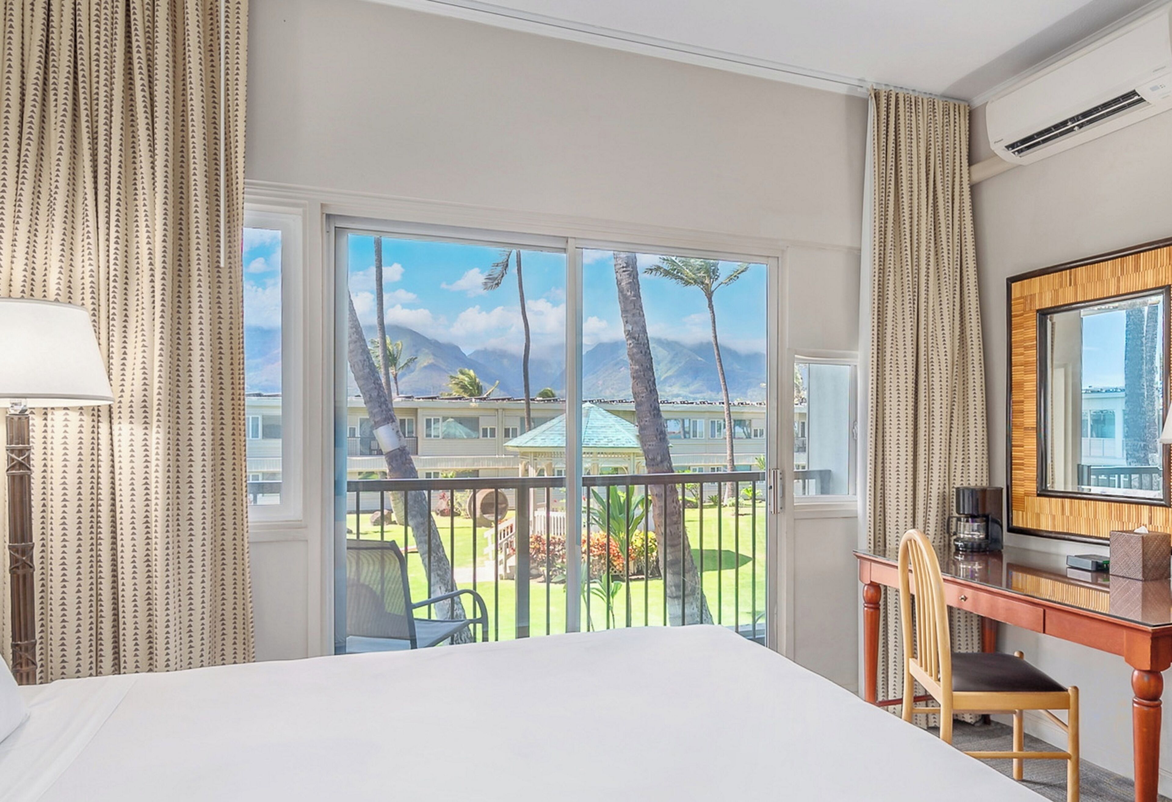 garden view one king | desk, laptop workspace, blackout curtains, iron/ironing board