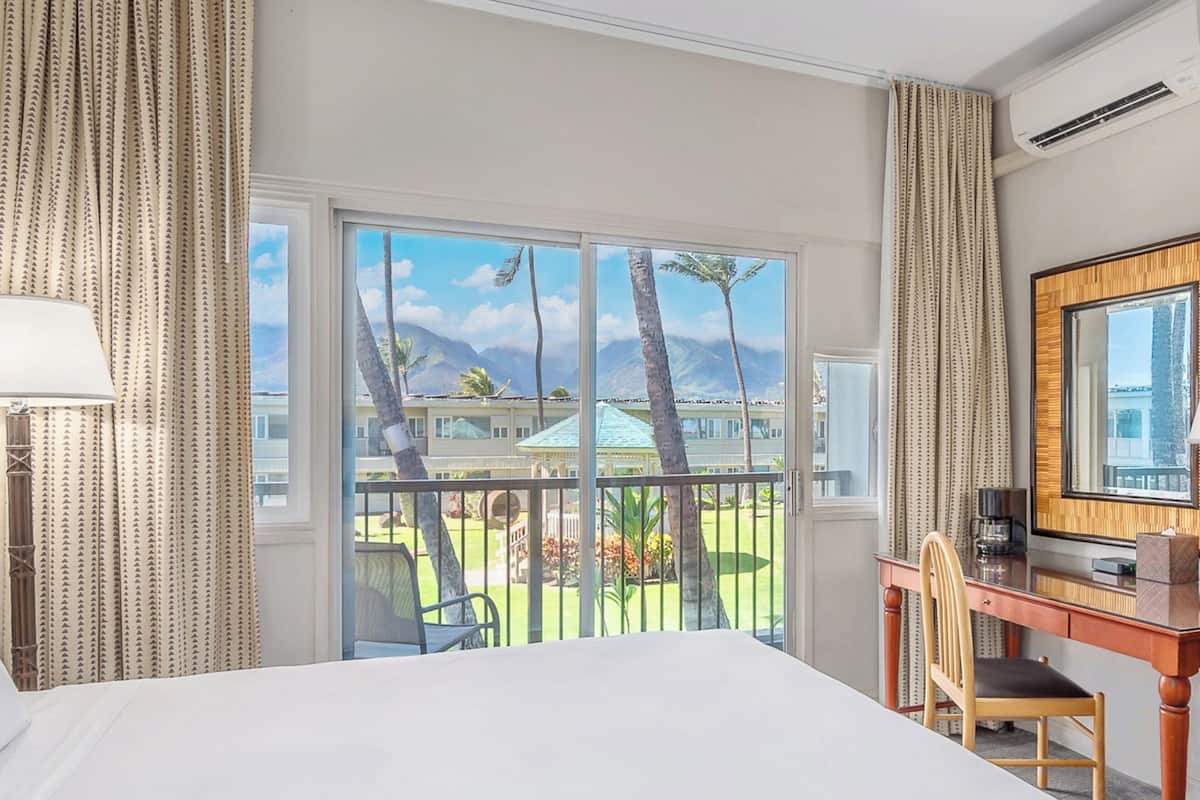 garden view one king | desk, laptop workspace, blackout curtains, iron/ironing board