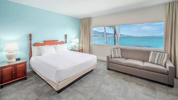 Desk, laptop workspace, blackout curtains, iron/ironing board