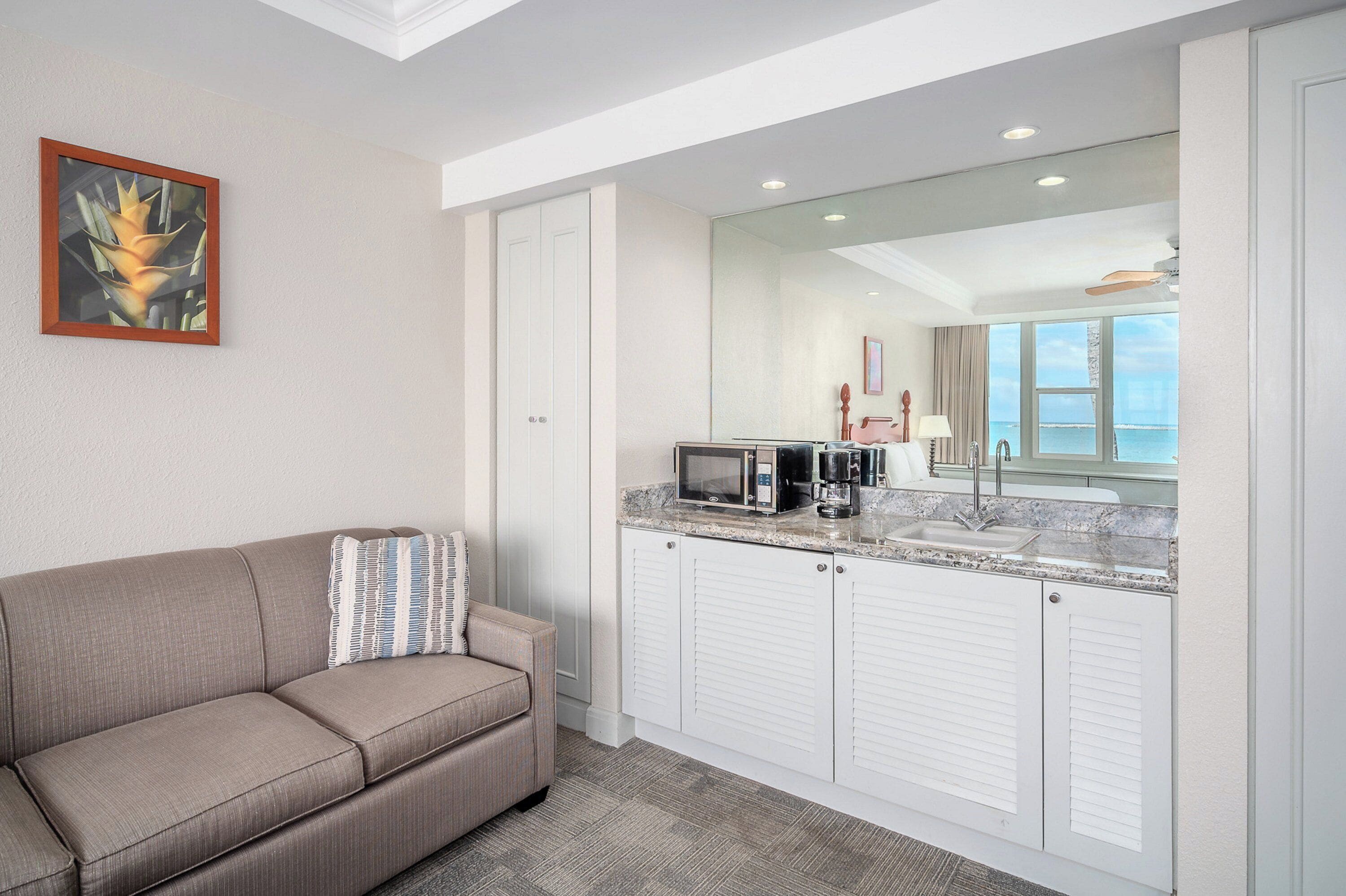 suite, 1 king bed, oceanfront | desk, laptop workspace, blackout curtains, iron/ironing board