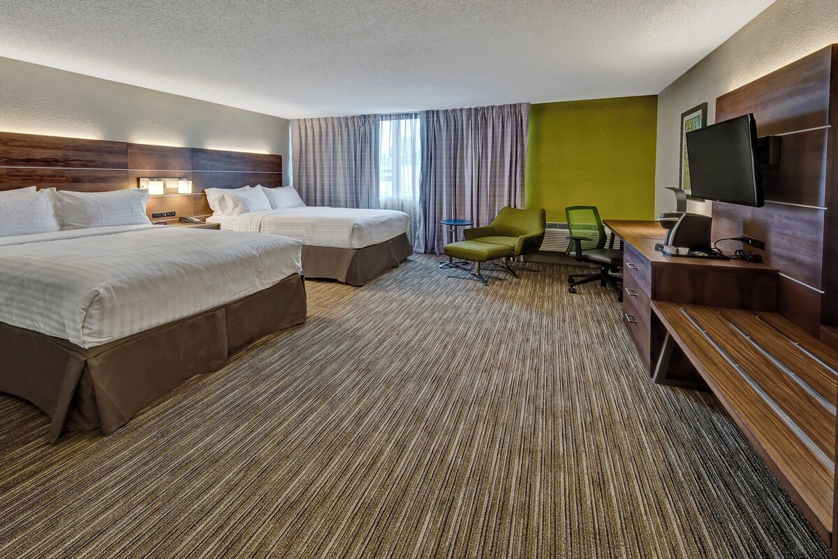 Standard Room, 2 Queen Beds, Accessible (Mobility, Roll-In Shower) | In-room safe, desk, iron/ironing board, rollaway beds