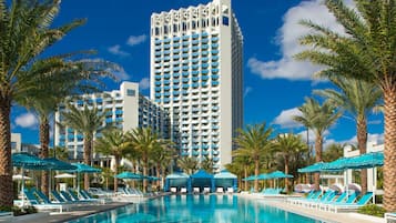 2 outdoor pools, a heated pool, pool cabanas (surcharge), pool umbrellas