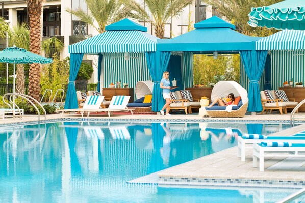 2 outdoor pools, a heated pool, pool cabanas (surcharge), pool umbrellas