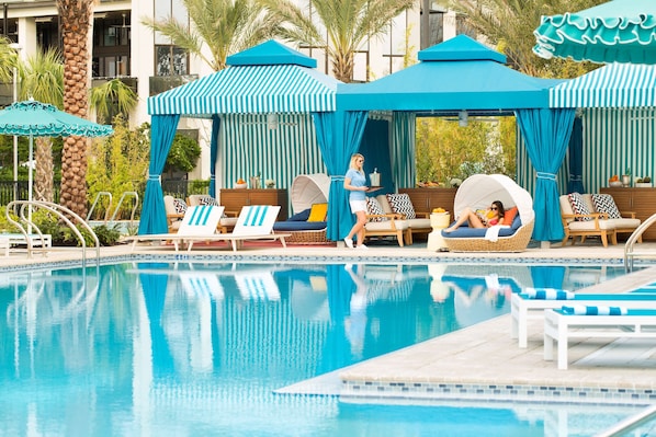 2 outdoor pools, a heated pool, pool cabanas (surcharge), pool umbrellas