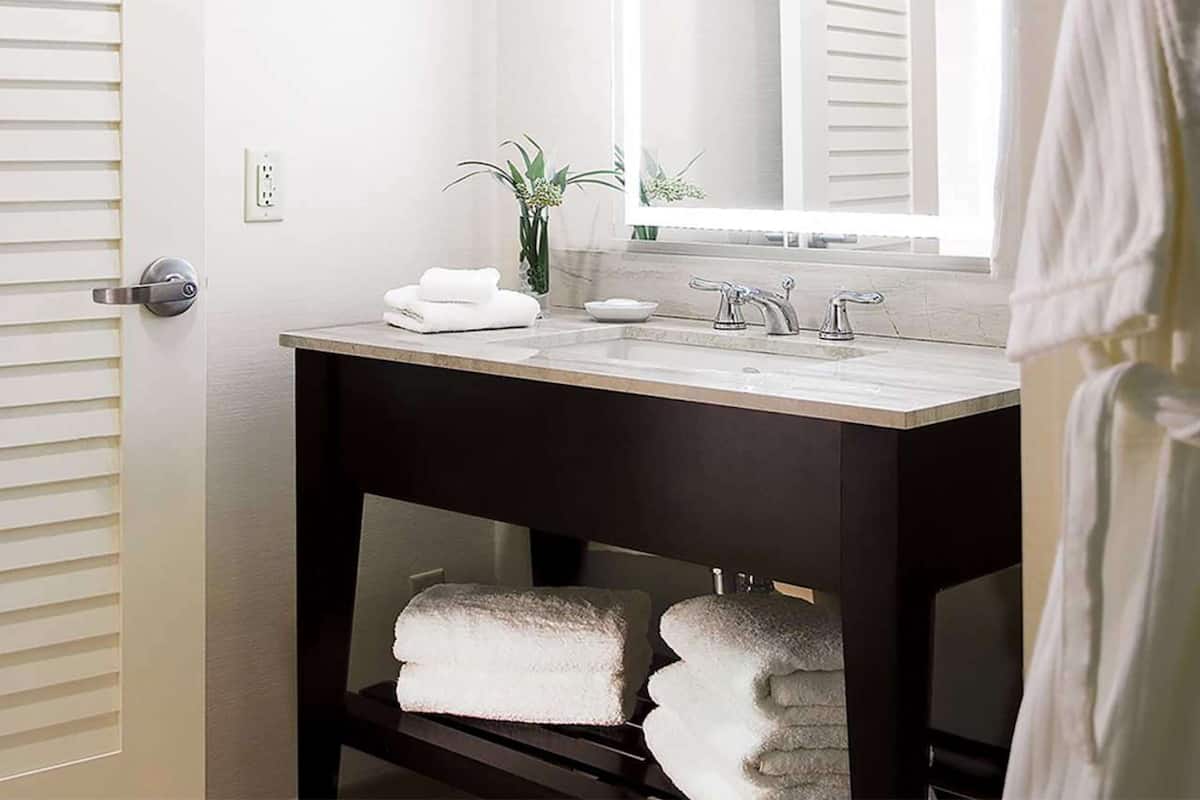 Free toiletries, hair dryer, towels