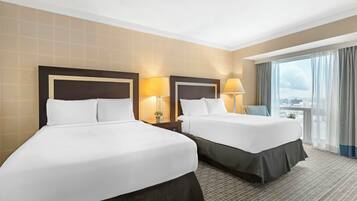 Room, 2 Queen Beds (Premier View) | Premium bedding, pillowtop beds, in-room safe, desk