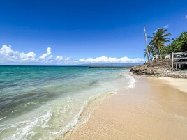 On the beach, snorkeling