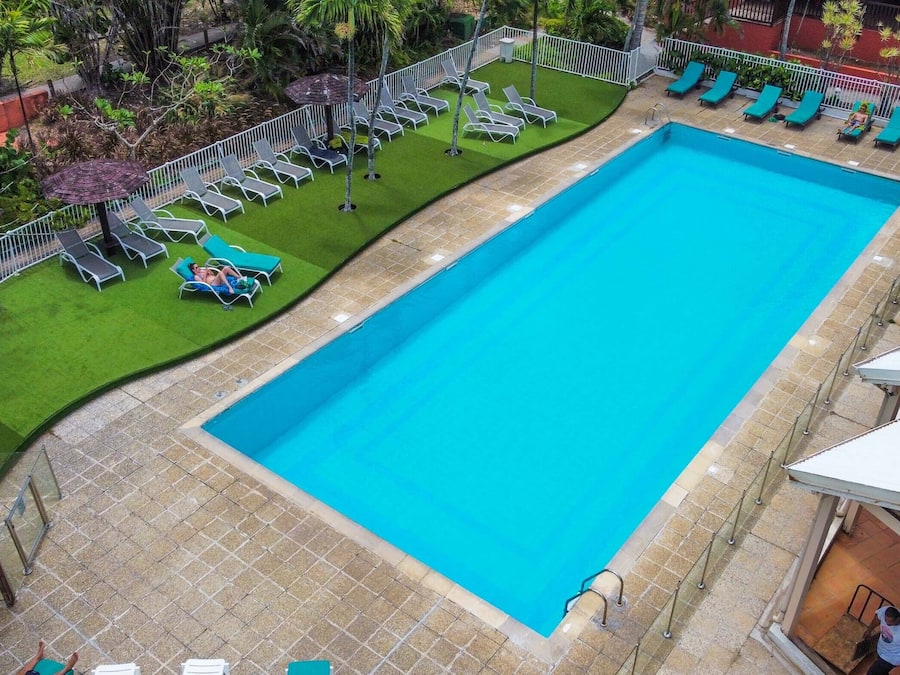 Outdoor pool, pool loungers