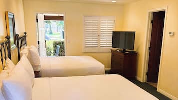 Room, 2 Queen Beds, Patio | Iron/ironing board, free WiFi, bed sheets, alarm clocks