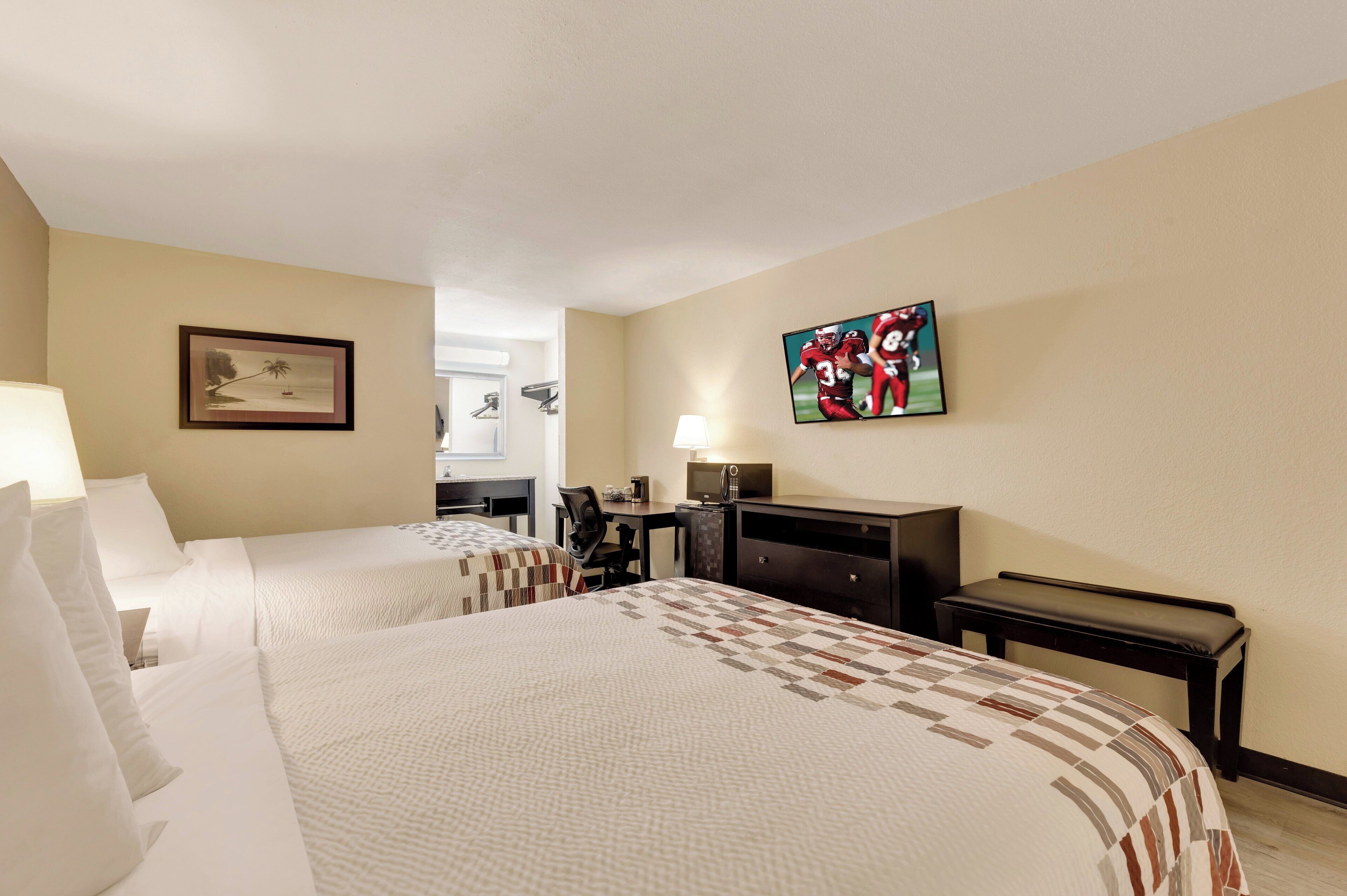 superior room, 2 queen beds, non smoking | 1 bedroom, desk, laptop workspace, iron/ironing board