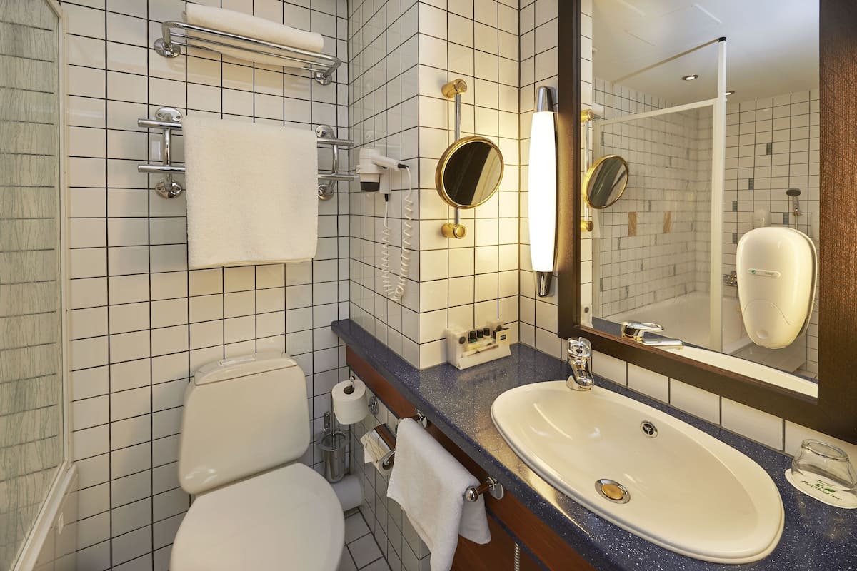 suite, 1 king bed (additional living area) | bathroom | shower, hair dryer, towels, soap