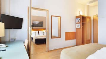 In-room safe, desk, blackout curtains, soundproofing