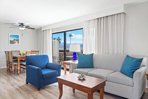 Condo, 2 Bedrooms, Kitchen | Living area | 32-inch LED TV with cable channels, TV - WorldMark Havasu Dunes (Lake Havasu City)