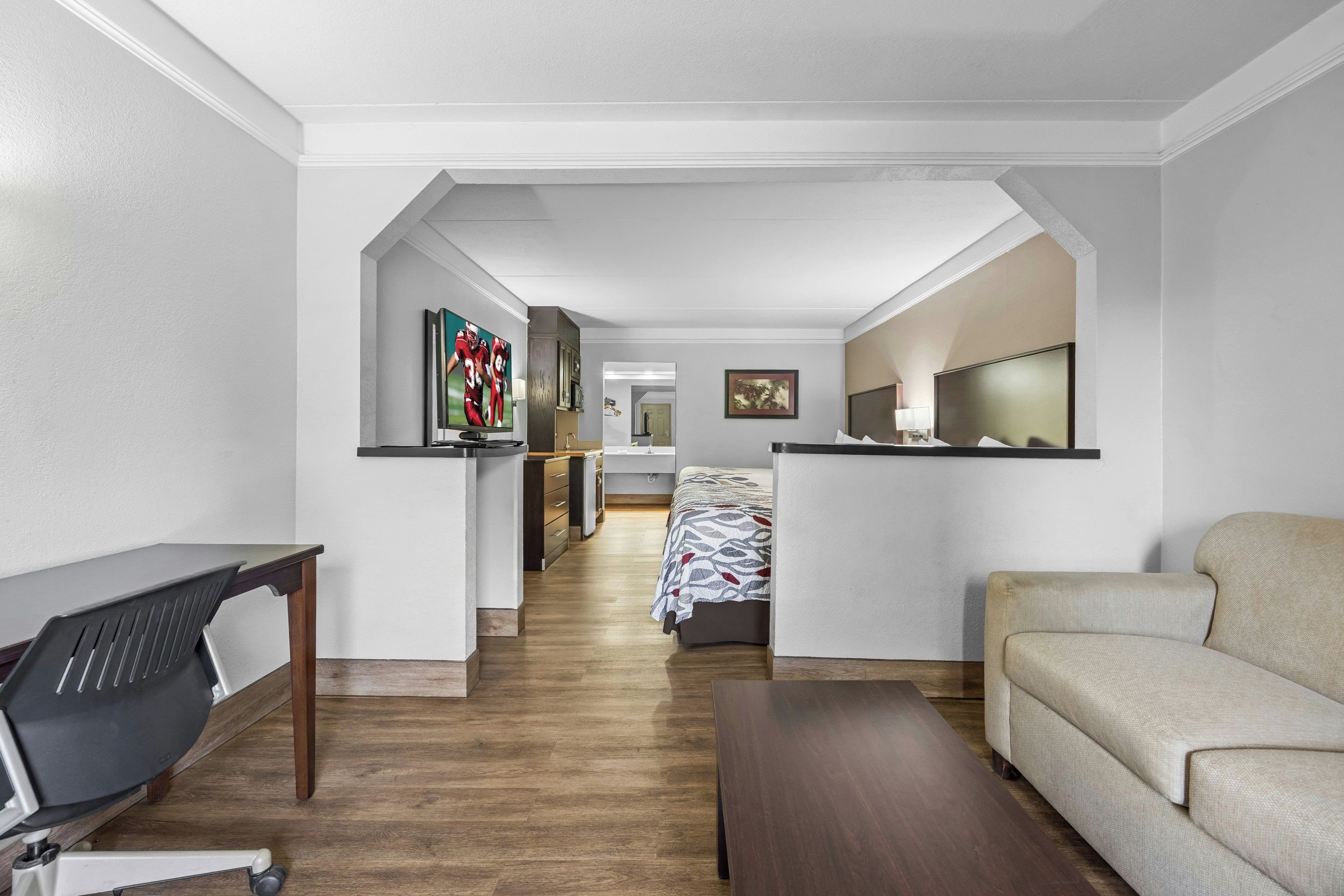 Suite, 2 Queen Beds, Non Smoking | Iron/ironing board, cribs (free), WiFi (free), alarm clocks