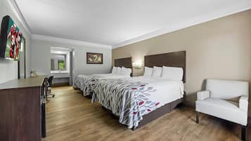 Deluxe Room, 2 Queen Beds, Non Smoking | Iron/ironing board, cribs (free), WiFi (free), alarm clocks