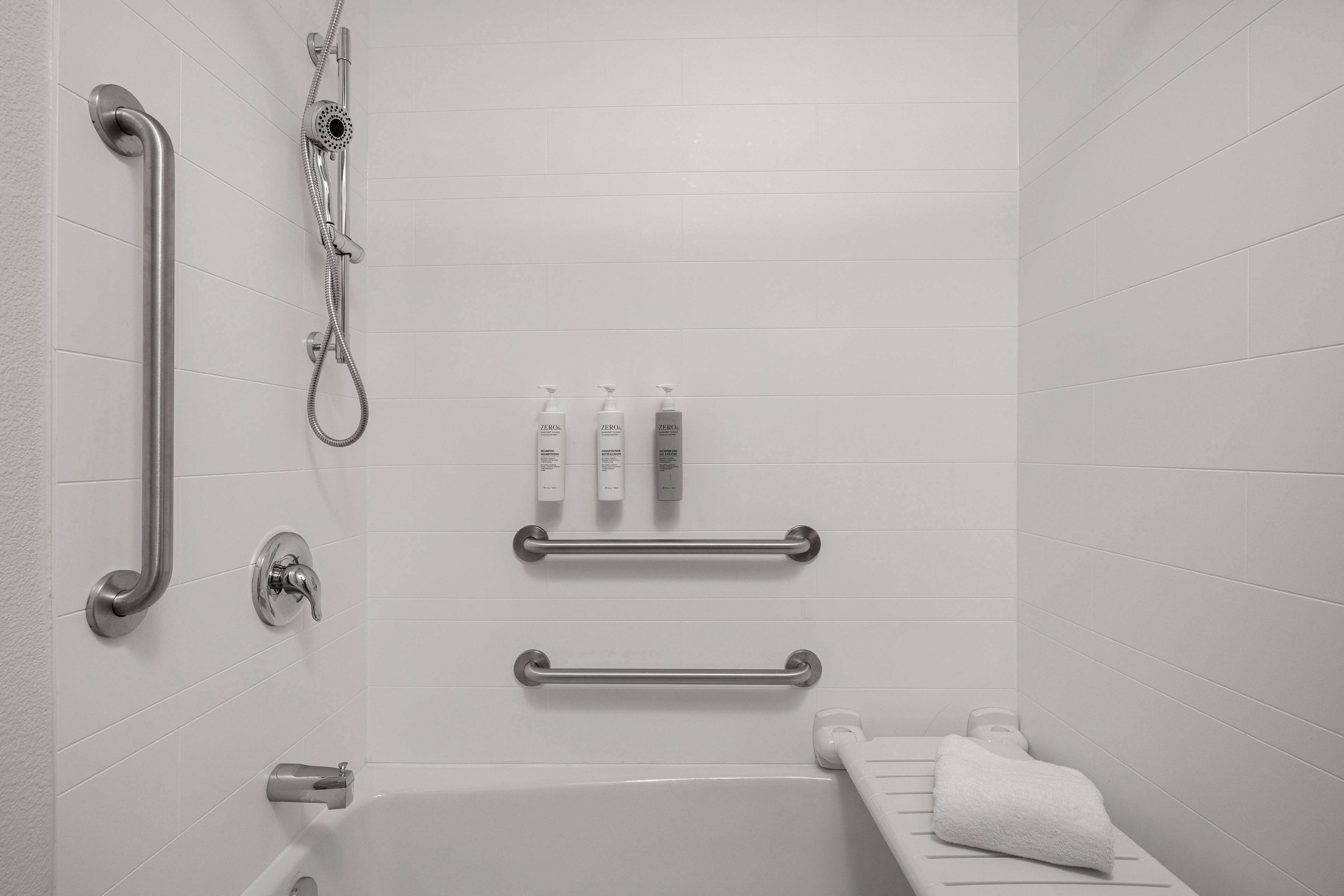 room, 2 queen beds, accessible, bathtub (mobility & hearing) | bathroom shower