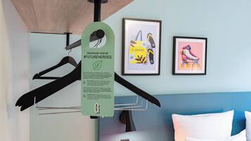 In-room safe, blackout drapes, soundproofing, free cribs/infant beds