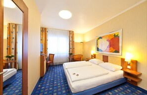 In-room safe, blackout drapes, soundproofing, free cribs/infant beds