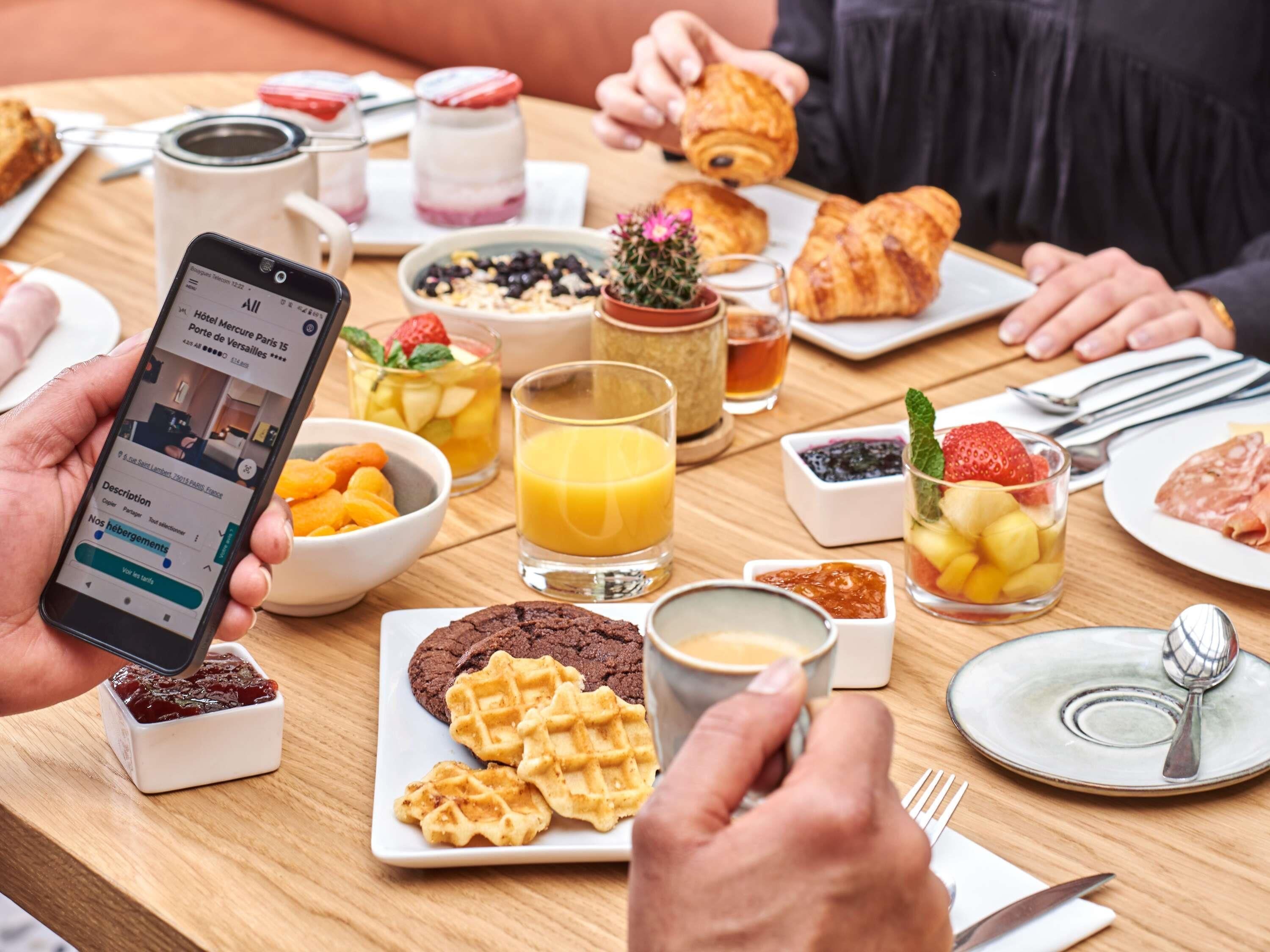 daily buffet breakfast (eur 20 per person)