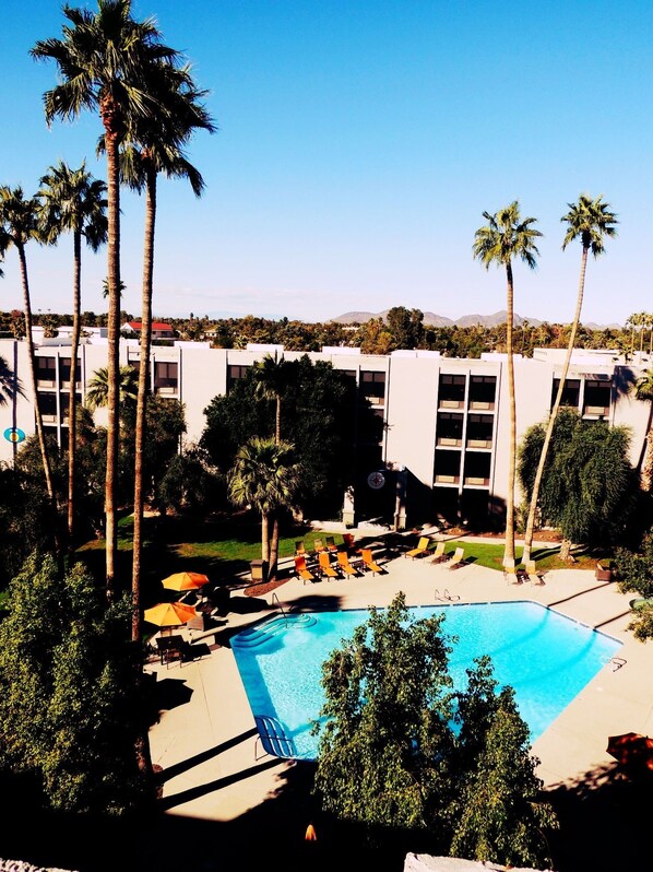 حمّام سباحة خارجي، كبائن (بتكلفة إضافية)، مظلات على حمّام السباحة