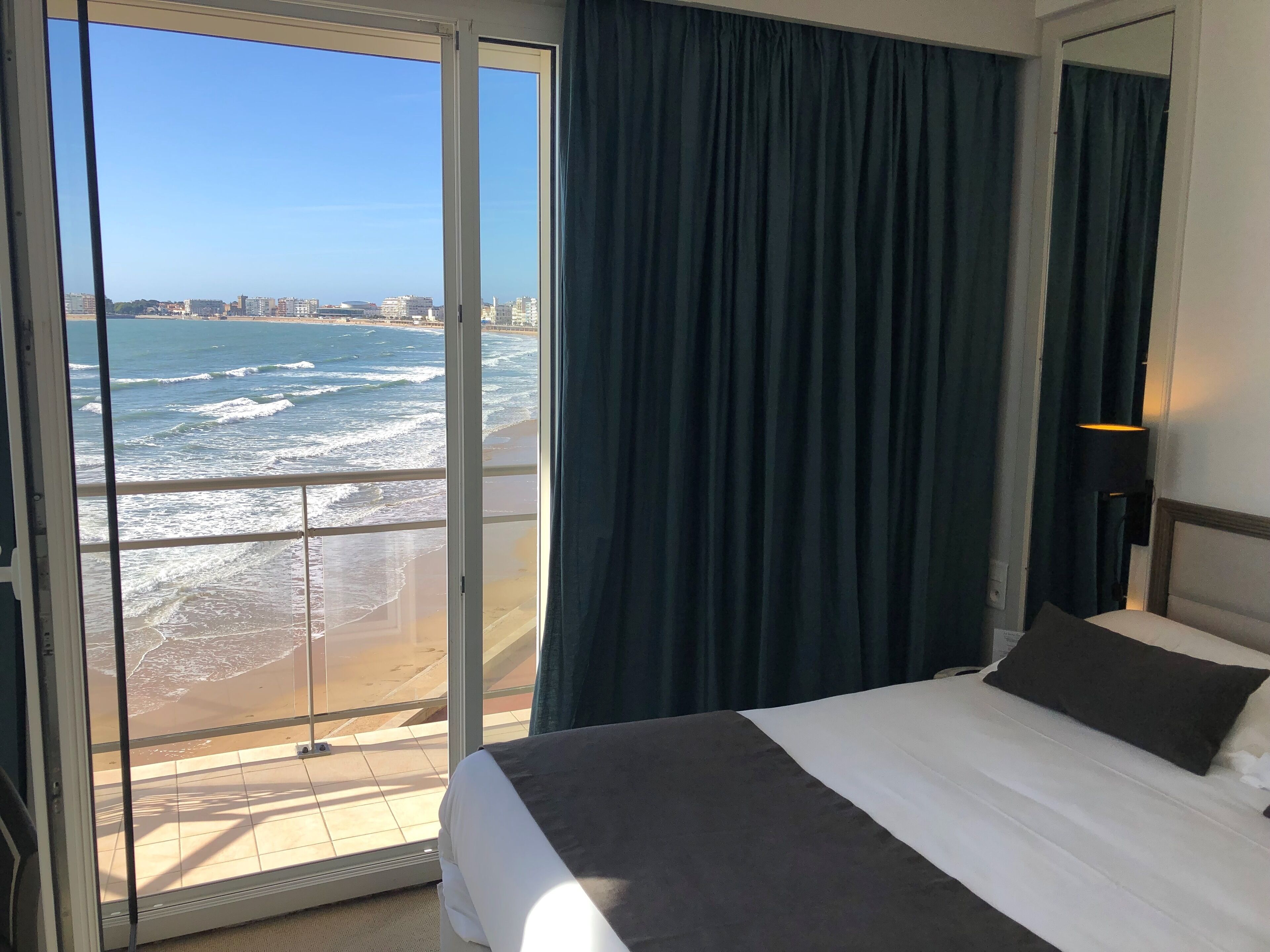 panoramic double room, balcony, sea view | 1 bedroom, premium bedding, desk, blackout curtains