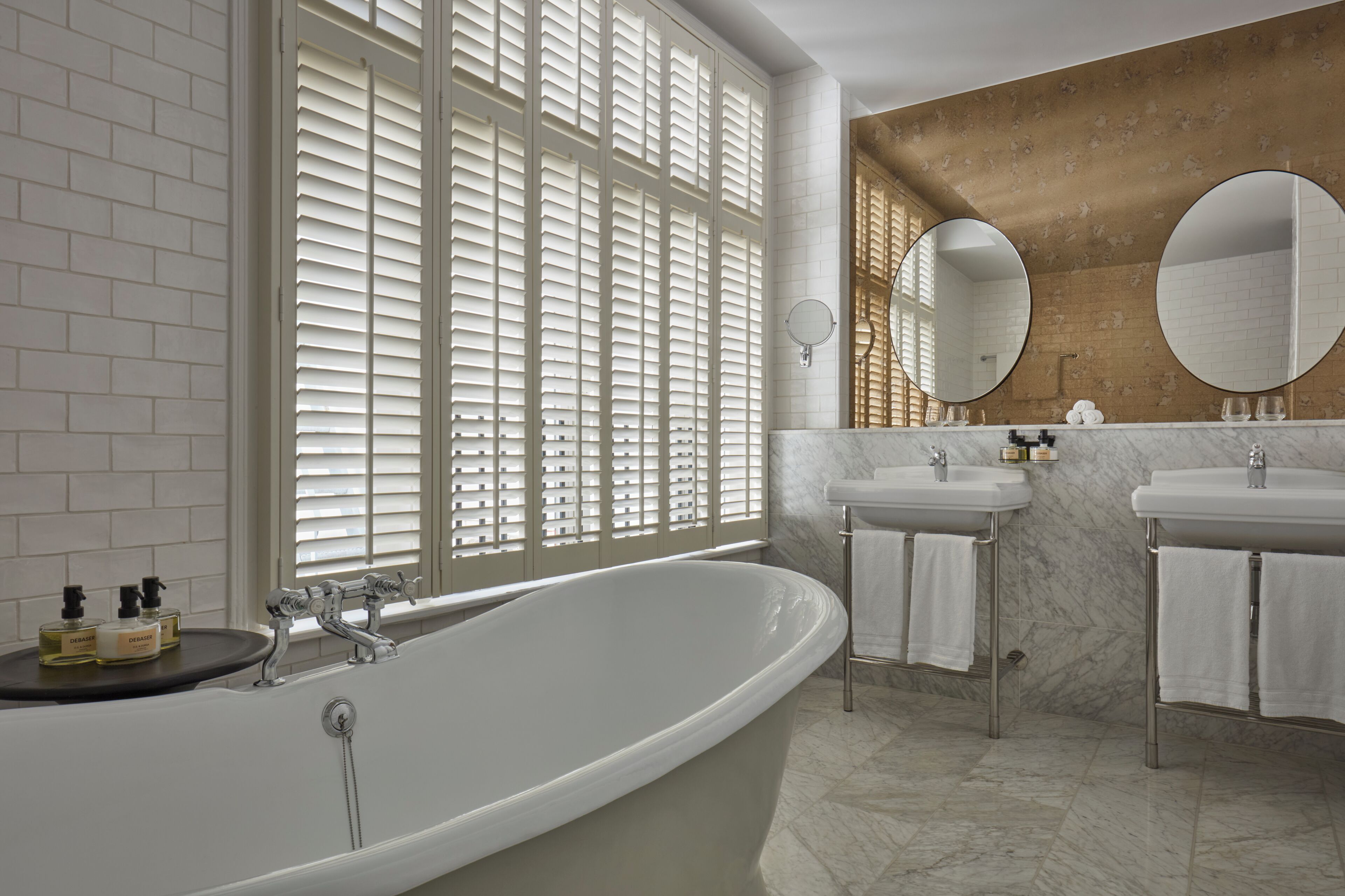 suite (classic) | bathroom | rainfall showerhead, designer toiletries, hair dryer, bathrobes