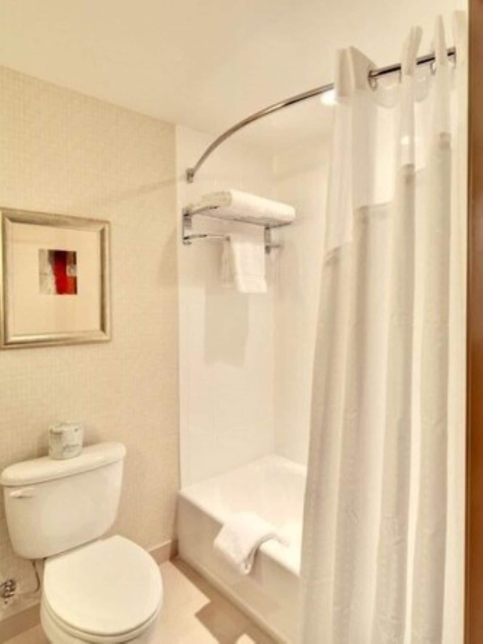 standard room, 1 king bed | bathroom | designer toiletries, hair dryer, towels, soap