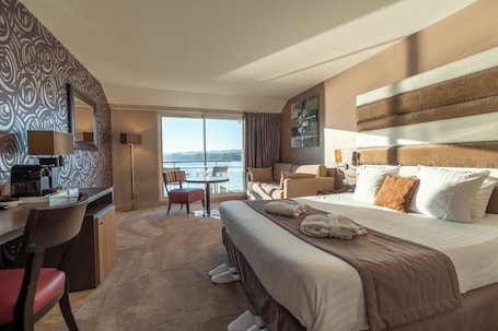 Chambre Horizon - Vue panoramique | 高档床上用品、迷你吧、客房内保险箱、办公桌. 拉昂苏德杜高尔夫德来列特原创之家酒店