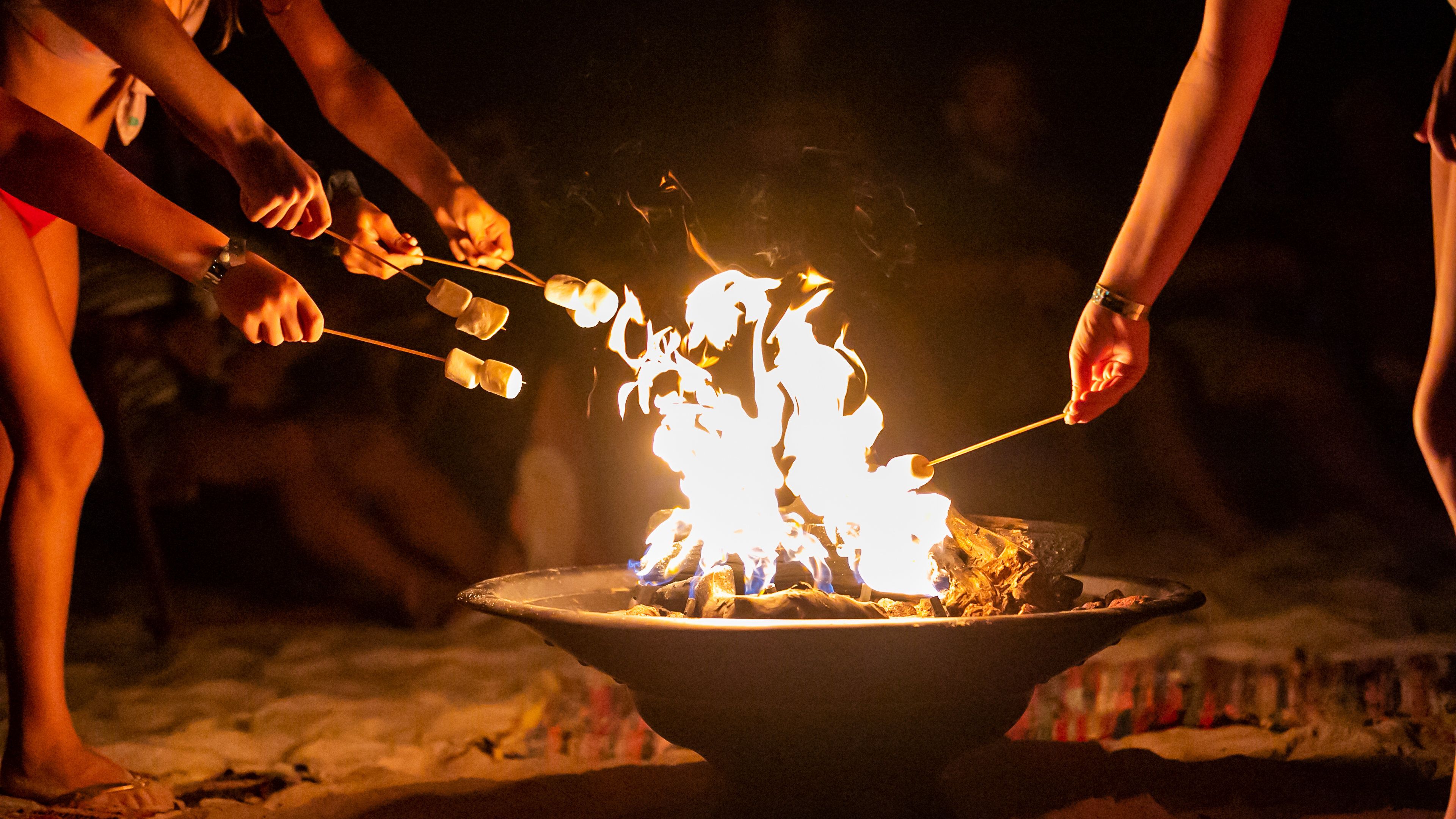 private beach, white sand, beach cabanas, sun-loungers