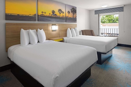 Room, 2 Double Beds, Accessible, Non Smoking (Mobility Accessible) | Desk, laptop workspace, iron/ironing board, free cribs/infant beds