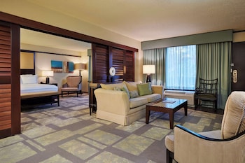 Suite, 1 King Bed | Living area | 42-inch LCD TV with digital channels, TV, table tennis at DoubleTree by Hilton Hotel Orlando at SeaWorld