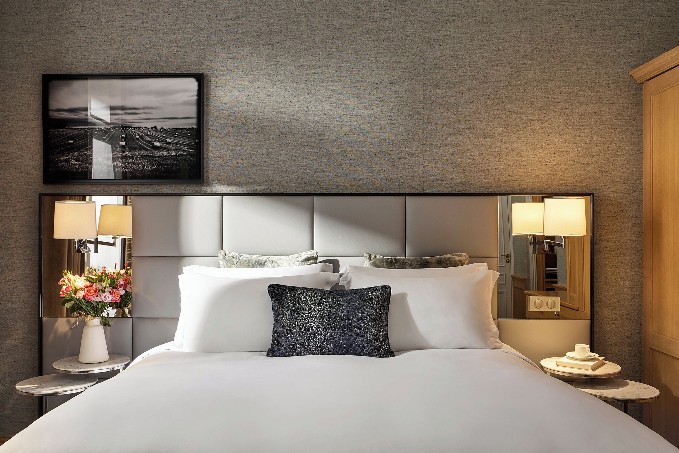 Premium bedding, down comforters, pillowtop beds, minibar