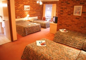 Desk, blackout curtains, iron/ironing board, free WiFi