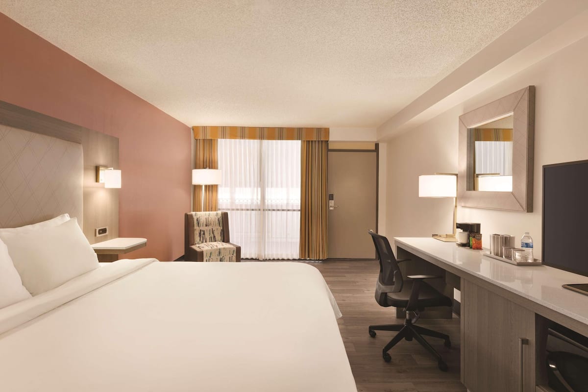 Premium bedding, desk, soundproofing, iron/ironing board