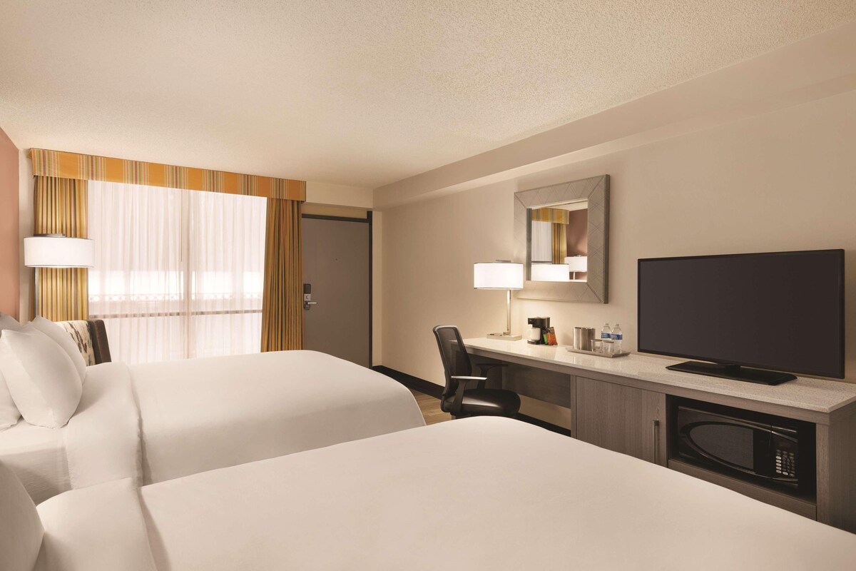 Premium bedding, desk, soundproofing, iron/ironing board