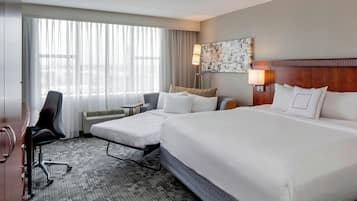 In-room safe, desk, laptop workspace, blackout curtains