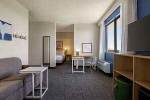 Room, 1 King Bed with Sofa bed | Living area | Flat-screen TV - Spark by Hilton Germantown Washington DC North (Germantown)