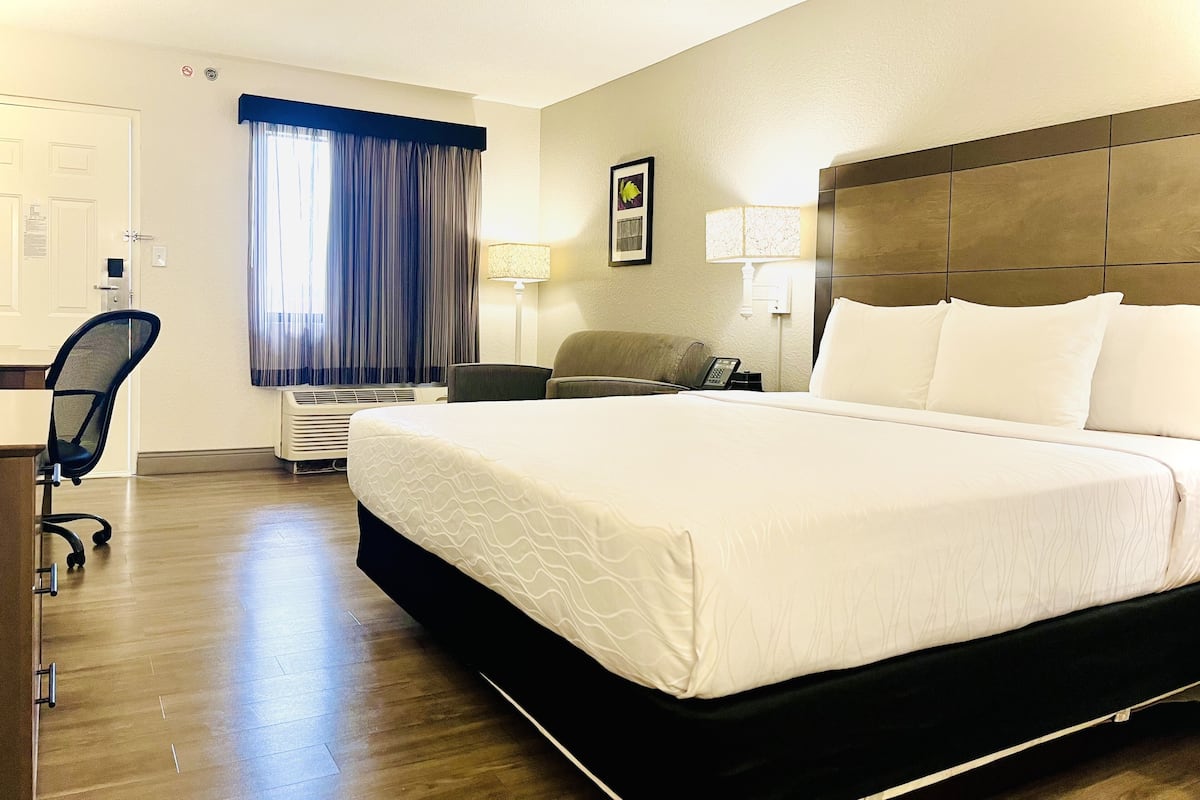 Premium bedding, down duvets, desk, laptop workspace